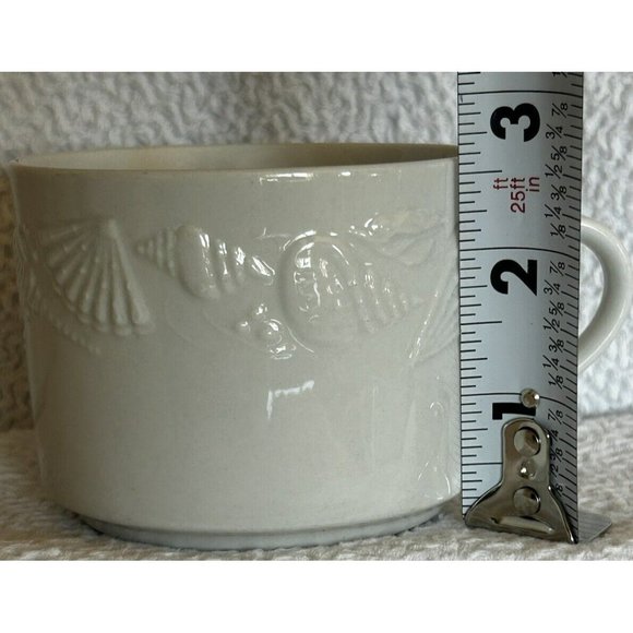 Lynn’s Stoneware Seashore Set Of 2 Coffee Cups c1997-2008 Embossed Seashells - Picture 12 of 13